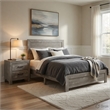 Queen Size Bedroom Set-Gray-Panel Headboard- 2-Piece Set with Bed and Nightstand