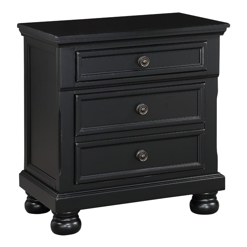 Queen Bedroom Set- Black-Storage Bed with Drawer-2-Piece with Bed and Nightstand