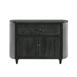 Sevy Sideboard Buffet Console with Retro Fabric- Black and Gray- 52 Inch
