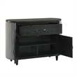 Sevy Sideboard Buffet Console with Retro Fabric- Black and Gray- 52 Inch