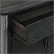 Sevy Sideboard Buffet Console with Retro Fabric- Black and Gray- 52 Inch