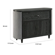 Sevy Sideboard Buffet Console with Retro Fabric- Black and Gray- 52 Inch