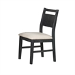 Saby 5pc Dining Table Set- 4 Side Chairs- Black Rubberwood- Light Brown