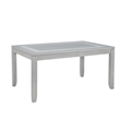 Ion Dining Table- Gray Rubberwood- White Marble Inlay- 78-102 Inch