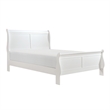 Full Size Bedroom Set- White Finish- 2-Piece Set with Bed and Nightstand