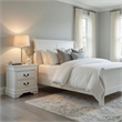 Full Size Bedroom Set- White Finish- 2-Piece Set with Bed and Nightstand
