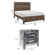 Full Size Bedroom Set- Brown-Panel Design-2-Piece Set with Bed and Nightstand