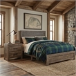 Full Size Bedroom Set- Brown-Panel Design-2-Piece Set with Bed and Nightstand