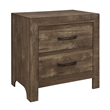 King Size Bedroom Set- Brown- Panel Design- 2-Piece Set with Bed and Nightstand