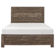 King Size Bedroom Set- Brown- Panel Design- 2-Piece Set with Bed and Nightstand