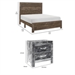 King Size Bedroom Set- Brown- Panel Design- 2-Piece Set with Bed and Nightstand