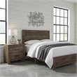 King Size Bedroom Set- Brown- Panel Design- 2-Piece Set with Bed and Nightstand