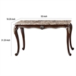 Liana Marble Console Table- Cherry Brown Pine Wood- Rectangular 52 Inch