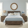 King Size Bedroom Set-Brown-Panel Design-3-Piece Set with Bed and Two Nightstand