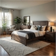King Size Bedroom Set- Brown- Panel Design- 2-Piece Set with Bed and Nightstand