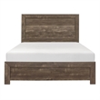 King Size Bedroom Set-Brown-Panel Design-3-Piece Set with Bed and Two Nightstand