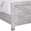 Bisca Queen Bed with Chevron Patterned Design- Driftwood Gray Finish