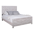 Bisca Queen Bed with Chevron Patterned Design- Driftwood Gray Finish