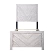 Bisca Twin Bed with Chevron Patterned Design- Driftwood Gray Finish