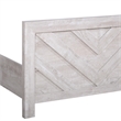 Bisca Twin Bed with Chevron Patterned Design- Driftwood Gray Finish
