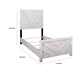Bisca Twin Bed with Chevron Patterned Design- Driftwood Gray Finish