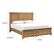 Seny Queen Bed- Rustic Design- Picture Frame Moldings- Honey Brown Wood