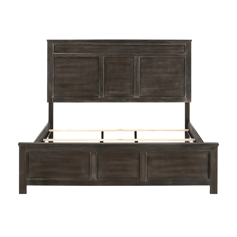 Aani King Size Bed- Framed Headboard- Farmhouse Nutmeg Brown