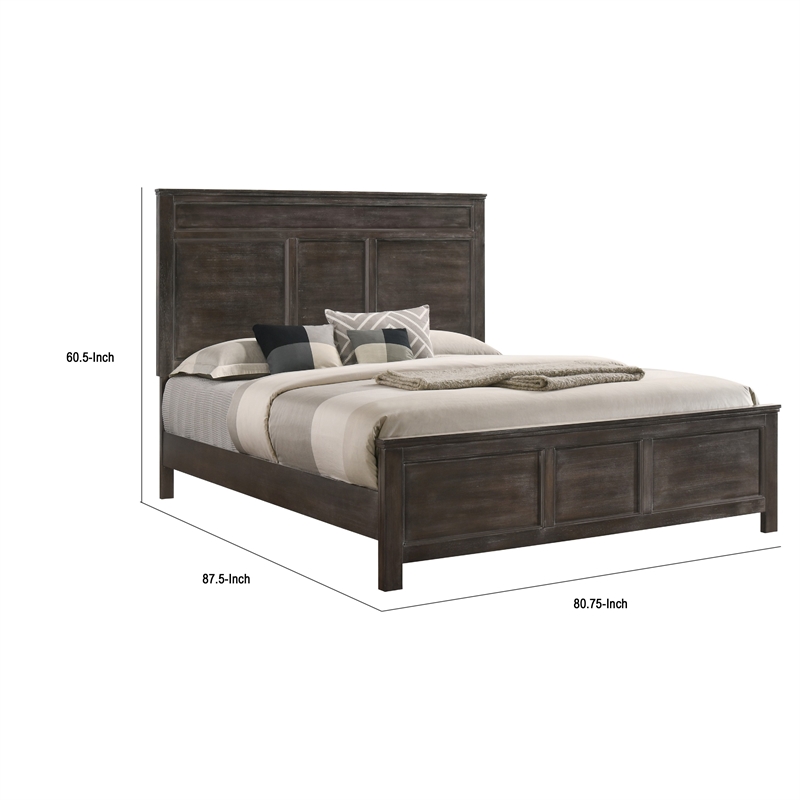 Aani King Size Bed- Framed Headboard- Farmhouse Nutmeg Brown