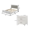 Queen Size Bedroom Set-White-Storage Bed with Drawers-2-Piece Set-Bed-Nightstand