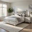 Queen Size Bedroom Set-White-Storage Bed with Drawers-2-Piece Set-Bed-Nightstand