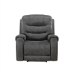 Oby Manual Reclining Chair- Panel Stitched Back- Dark Gray Microfiber