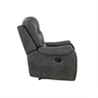 Oby Manual Reclining Chair- Panel Stitched Back- Dark Gray Microfiber