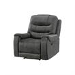 Oby Manual Reclining Chair- Panel Stitched Back- Dark Gray Microfiber