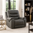 Oby Manual Reclining Chair- Panel Stitched Back- Dark Gray Microfiber