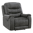 Oby Manual Reclining Chair- Panel Stitched Back- Dark Gray Microfiber