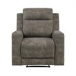 Diti Manual Pull Tab Reclining Chair- Brown Stain Resistant Microfiber
