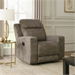Diti Manual Pull Tab Reclining Chair- Brown Stain Resistant Microfiber