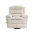 Oxy Swivel Manual Reclining Chair- Foam Pillow Arms- Beige Microfiber