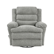 Oxy Swivel Manual Reclining Chair- Foam Pillow Arms- Gray Microfiber
