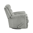 Oxy Swivel Manual Reclining Chair- Foam Pillow Arms- Gray Microfiber