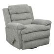 Oxy Swivel Manual Reclining Chair- Foam Pillow Arms- Gray Microfiber