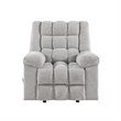 Winy Manual Rocker Reclining Chair- Pillow Grid Tufted Gray Chenille