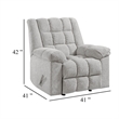 Winy Manual Rocker Reclining Chair- Pillow Grid Tufted Gray Chenille
