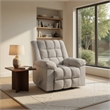 Winy Manual Rocker Reclining Chair- Pillow Grid Tufted Gray Chenille