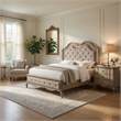 Queen Size Bedroom Set-Brown-Storage Bed with Drawers-2-Piece Set-Bed-Nightstand