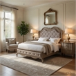Queen Size Bedroom Set-Brown-Storage Bed with Drawers-2-Piece Set-Bed-Nightstand