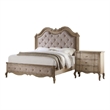Queen Size Bedroom Set-Brown-Storage Bed with Drawers-2-Piece Set-Bed-Nightstand