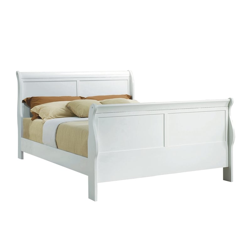 Full Size Bedroom Set- White Finish- 2-Piece Set with Bed and 1 Nightstand