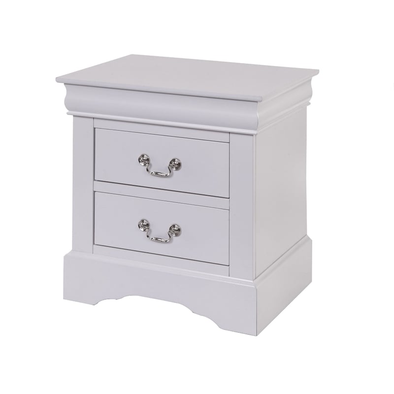 Full Size Bedroom Set- White Finish- 2-Piece Set with Bed and 1 Nightstand