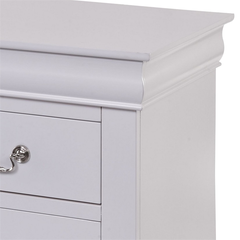 Full Size Bedroom Set- White Finish- 2-Piece Set with Bed and 1 Nightstand